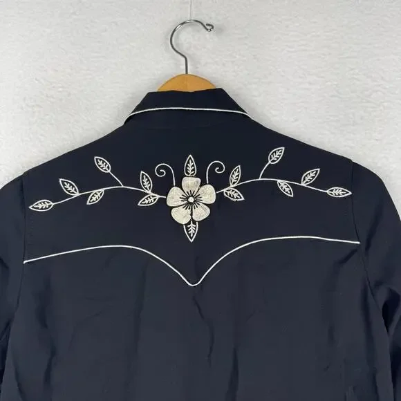 Polo Ralph Lauren Women's 2 Relaxed Fit Pearl Snap Western Embroidered Shirt - Picture 9 of 11